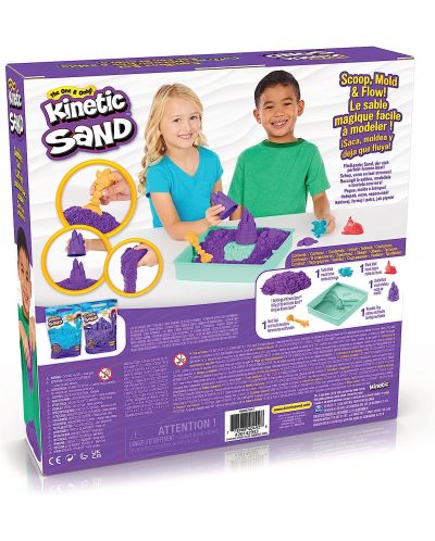 Игрален комплект Kinetic Sand - Пясъчник с аксесоари и лилав кинетичен пясък - 7