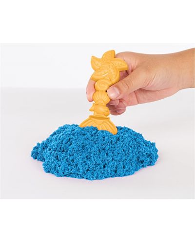 Игрален комплект Kinetic Sand - Пясъчник с аксесоари и син кинетичен пясък - 6