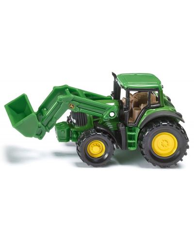 Метална количка Siku Agriculture - Трактор с предно гребло John Deere, 1:50 - 1