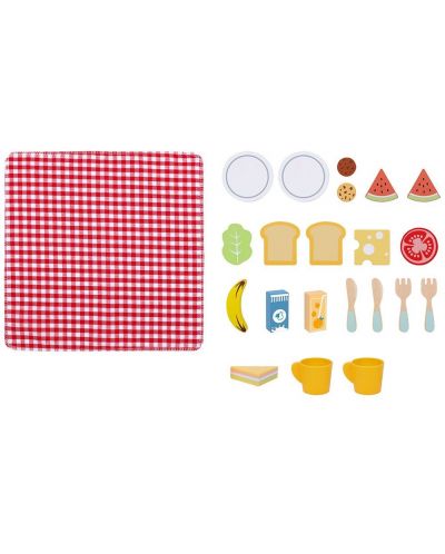 Игрален комплект Tooky Toy - Кошница за пикник с аксесоари - 2