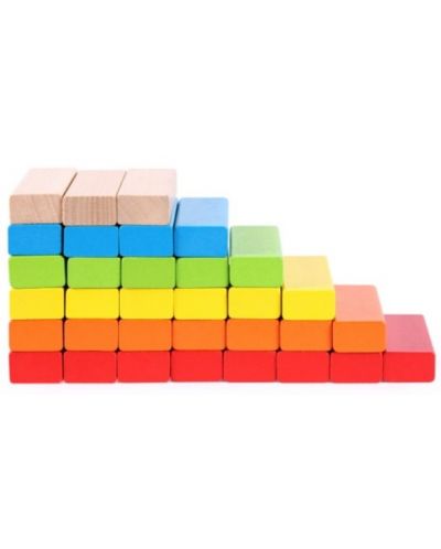 Игра с дървени блокчета Pino - Цветна Дженга - 6