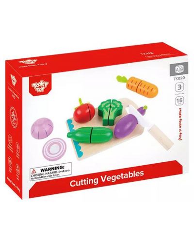 Игрален комплект Tooky Toy - Зеленчуци за рязане - 3