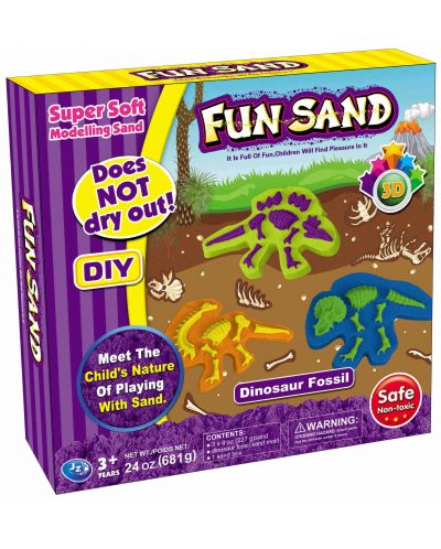 Игрален комплект Fun Sand - Кинетичен пясък, динозаври - 1