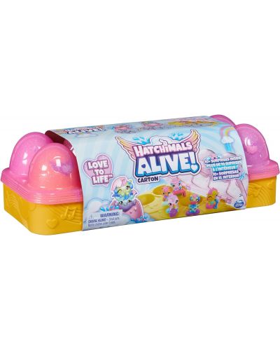 Игрален комплект Hatchimals Alive! - Кутия с яйца и фигурки, жълто/розово - 1