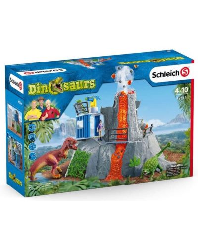 Игрален комплект Schleich Dinosaurs - Базов лагер, експедиция до вулкан - 4