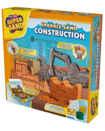 Игрален комплект Play-Toys - Кинетичен пясък, Строителни машини - 1