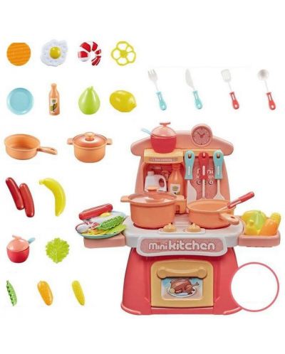 Игрален комплект Raya Toys - Мини кухня, корал - 3