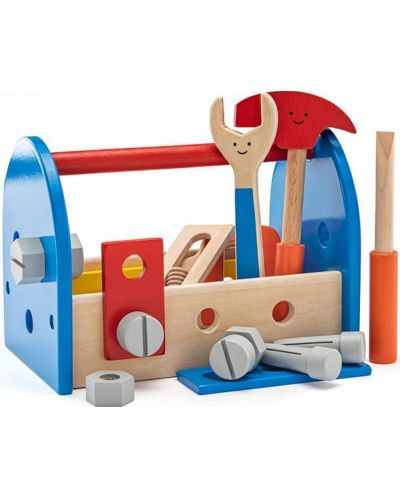 Игрален комплект Woody - Дървена чанта с инструменти - 1