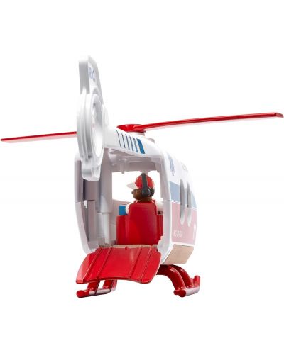 Игрален комплект Brio World - Спасителен хеликоптер, с фигурки - 2