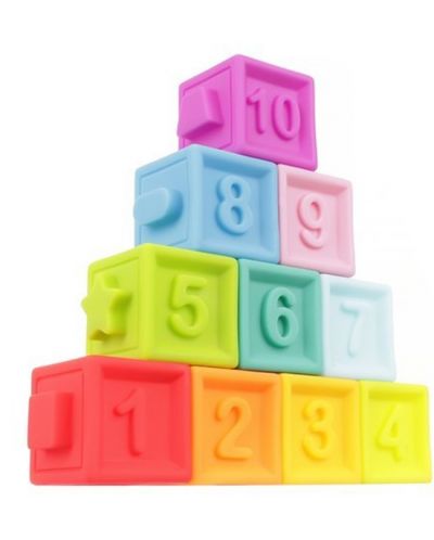 Игрален комплект Kruzzel - Меки сензорни кубчета, 10 броя - 2