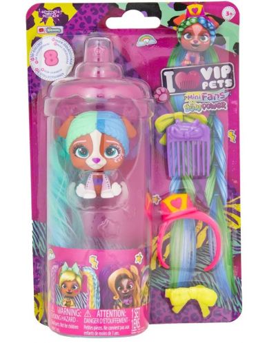 Игрален комплект IMC Toys Vip Pets - Модно кученце за прически с аксесоари, Луна - 1