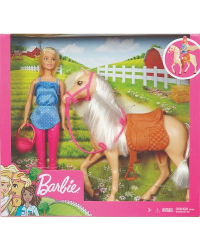 Игрален комплект Mattel Barbie - Барби и конче за езда - 2