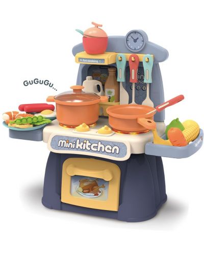 Игрален комплект Raya Toys - Мини кухня, синя - 1
