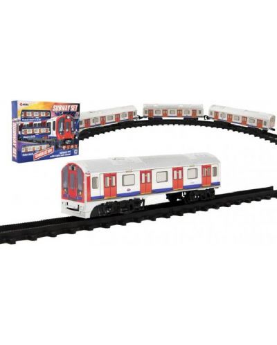 Игрален комплект Raya Toys - Електрическо метро с релси, 88 cm - 1