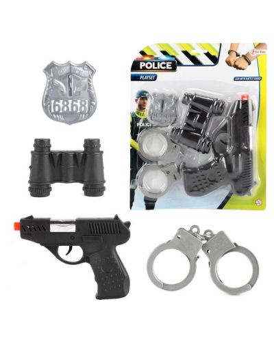 Игрален комплект Toi Toys - Полицейски комплект от 4 части - 1