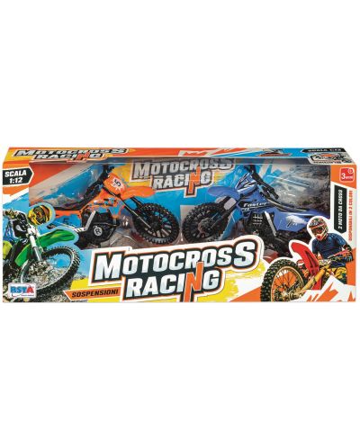 Игрален комплект RS Toys - Мото-крос мотоциклети с амортисьори, 1:12 - 1