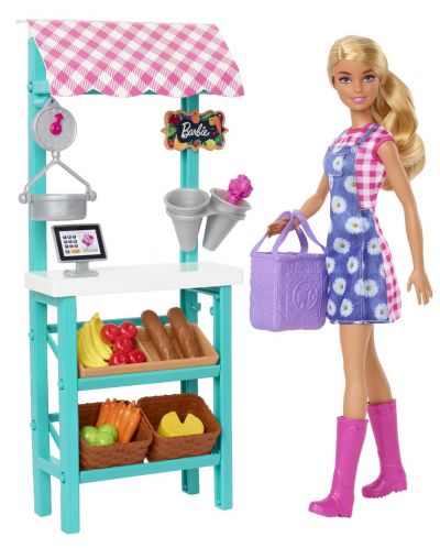 Игрален комплект Barbie - Барби с фермерски маркет - 1