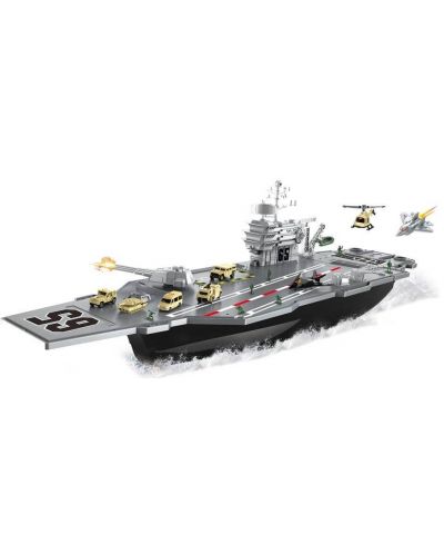 Играчка Aircraft Carrier - Самолетоносач с изстребители и коли - 2