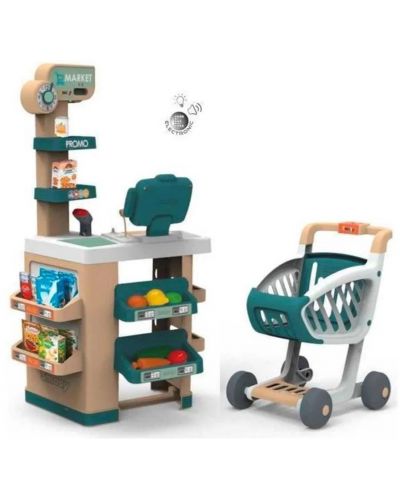 Игрален комплект Smoby - Супермаркет, с аксесоари и количка за пазаруване - 5