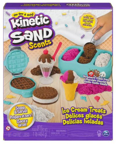 Игрален комплект с кинетичен пясък Kinetic Sand - С аромат, сладолед - 1