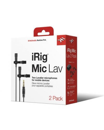 Микрофони IK Multimedia - iRig Mic Lav 2 Pack, 2 броя, черни - 6
