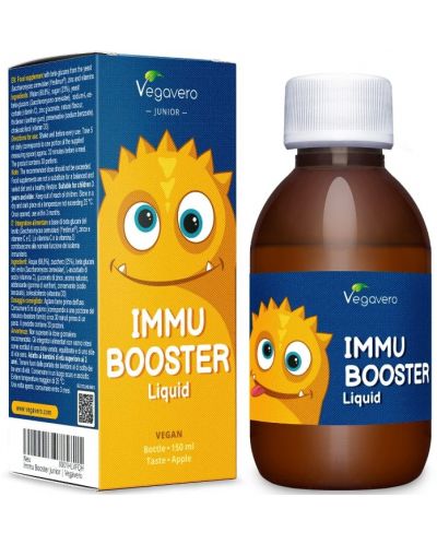 Immu Booster Liquid Сироп за деца, ябълка, 150 ml, Vegavero - 1