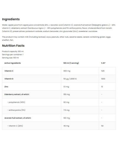 Immunity Shot, малина, 25 шота x 100 ml, OstroVit - 3