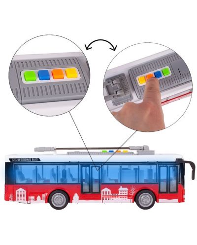Интерактивна играчка MalPlay - Тролейбус със звук и светлина, 1:16 - 4