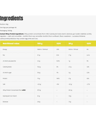 Instant Whey Protein, банан, 2000 g, Hero.Lab - 2