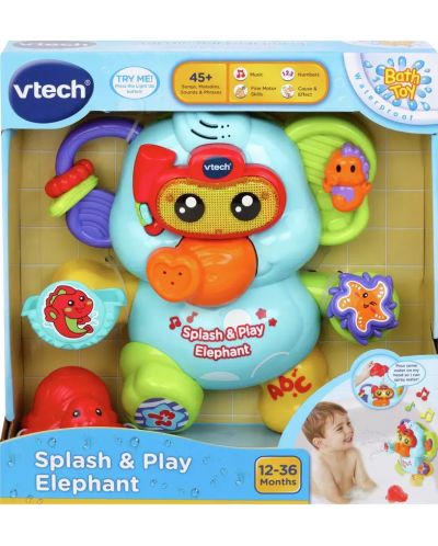 Интерактивна играчка Vtech - Слонче за баня (на английски език) - 1