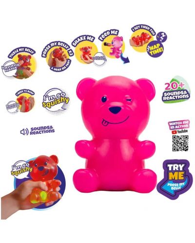Интерактивна играчка Eolo Toys Gummymals - Мече, розово - 5