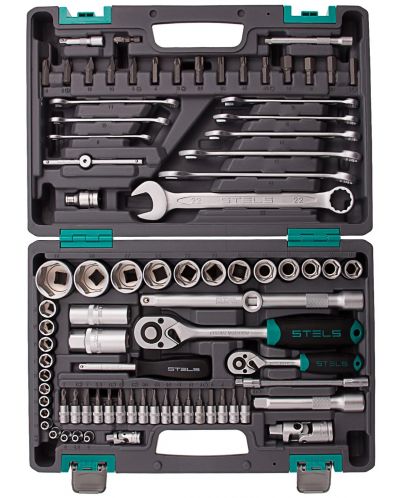 Инструменти Stels - 82 части, 1.2''/1.4'', стомана CrV и S2, в куфар - 3