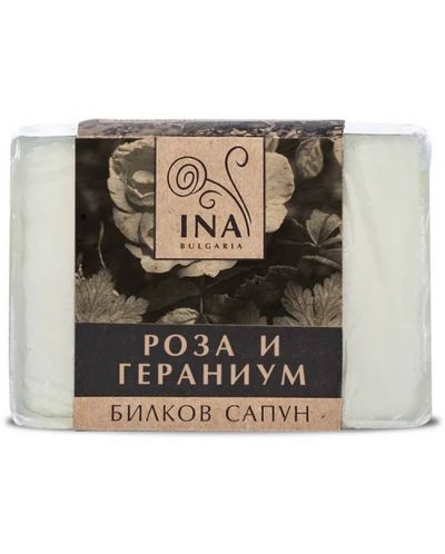 Ina Essentials Билков сапун с роза и гераниум, 110 g - 1