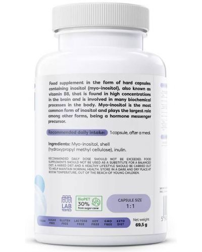 Inositol, 600 mg, 100 капсули, Osavi - 3