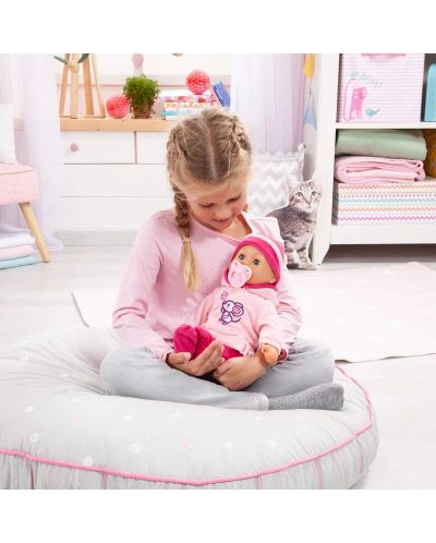 Интерактивна кукла Bayer First Words Baby - Розова рокля с мишле, 38 cm - 4