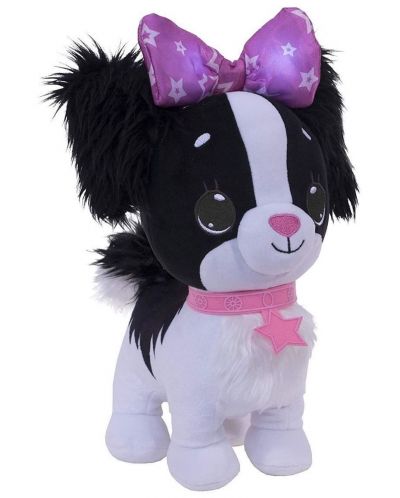 Интерактивна играчка Chippo Toys Wish Me - Пазители на детски мечти, Черно кученце с лилава панделка