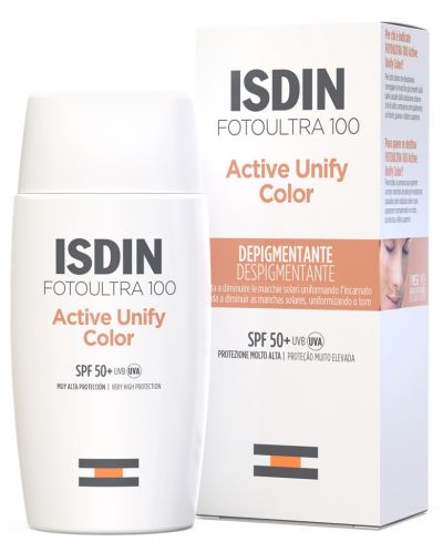 Isdin FotoUltra Тониран слънцезащитен флуид Active Unify Color, SPF50+, 50 ml - 1