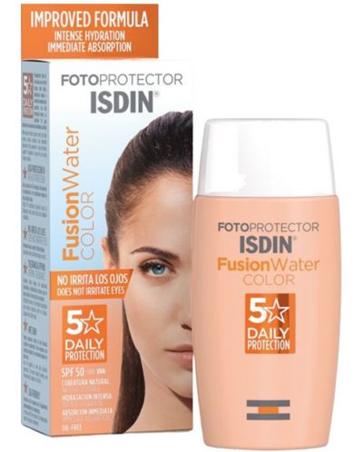 Isdin Fotoprotector Тониран слънцезащитен флуид за лице Fusion Water Color, SPF 50, 50 ml - 1