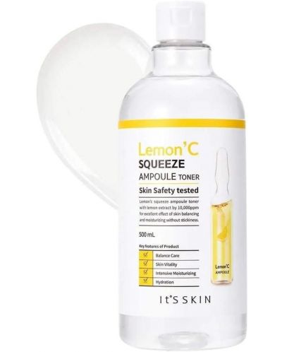 It's Skin Lemon C Комплект - Тонер за лице, 500 ml + Тампони, 20 броя - 2