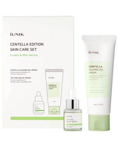 iUNIK Centella & Tea Tree Relief Комплект - Гел-крем и Серум, 60 + 15 ml - 1