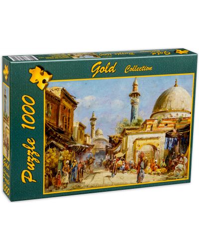 Пъзел Gold Puzzle от 1000 части - Изглед на ориенталска улица - 2