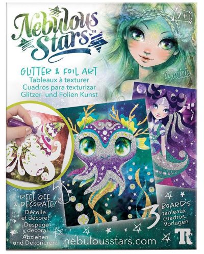 Творчески комплект Nebulous Stars - Изкуство с блестящ пясък и фолио, Мариния - 8