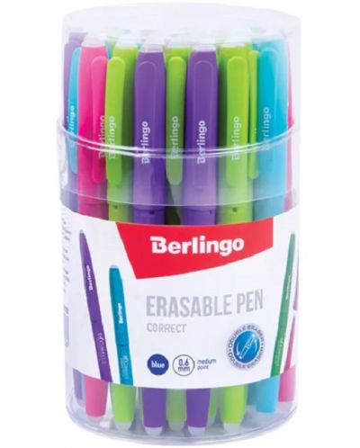 Изтриваема химикалка Berlingo - Correct, 0.6 mm, асортимент - 2