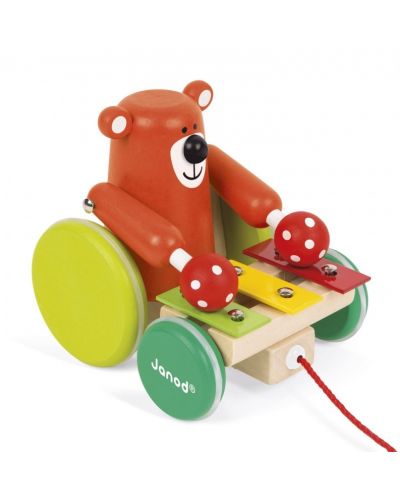 Дървена играчка за дърпане Janod - Мечка с ксилофон - 2