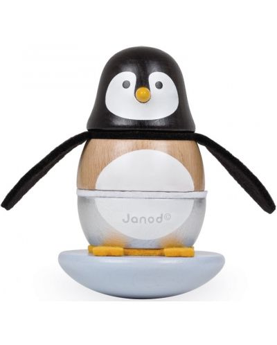 Дървена низанка Janod - Клатушкащ се пингвин - 3