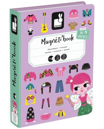Детска магнитна книга Janod - Момичета с магнитни дрехи - 1