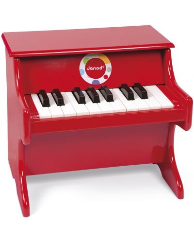 Дървена играчка Janod Confetti - Пиано, червено - 1