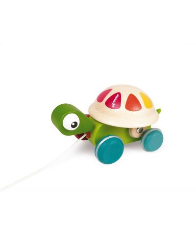 Детска играчка Janod - Zigolos, Костенурка за дърпане - 1