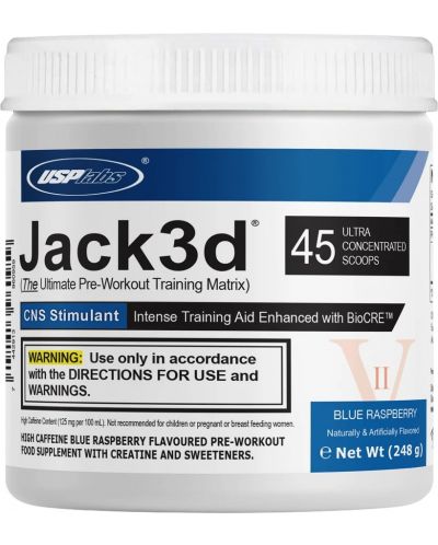 Jack3d Advanced Formula, синя малина, 250 g, USP Labs - 1