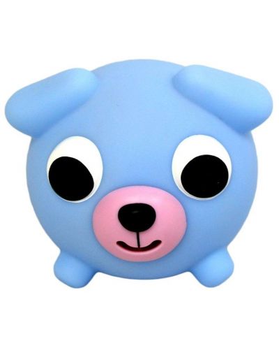 Пищяща гумена играчка Sankyo Toys - Jabber Ball, кученце, синьо - 3